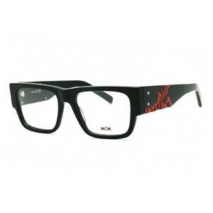 MCM Eyeglasses Square Full Rim, Shiny Dark Green Frame and Clear Demo Lenses